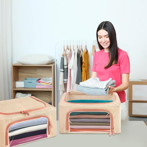 2 Pack 24L Cashmere Sweater Storage Bag with Natural Cedar Ball,Breathable & Washable Cotton Bag,Cashmere Protection Pouch Wool Cotton Sweater Storage Bag for Woolen Cashmere Sweaters,Merino Wool