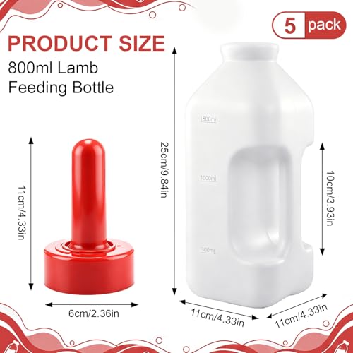 5 Pcs Calf Nipples, 4.33 in Length Silicone Replacement Livestock Feeding Nipples, Small Animal Milk Drink Nipple for Calf Milk Bottles, Dairy Farm