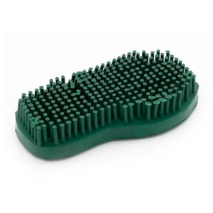 Grewal Equestrian Snuggy Groomer Soft Teeth Rubber Groomer Curry (Green) - color: Green