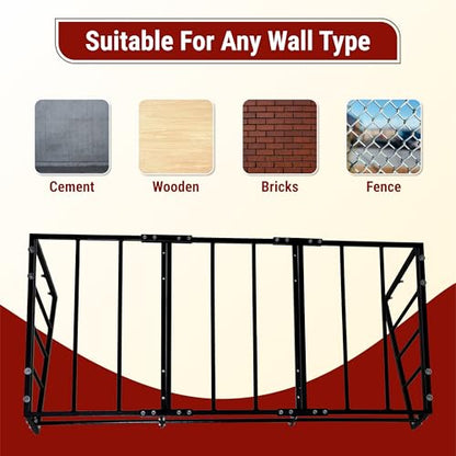 FEBTECH 36 Gallon Hay Feeder Wall Mount, Heavy-Duty Steel Horse Hay Feeders