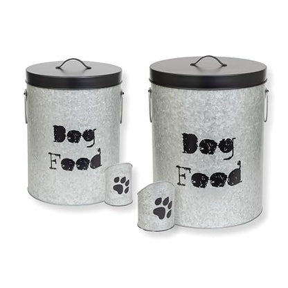 Large & Medium Combo Dog 60lb & 40lb Pet Food Storage Canister with Scoop – Durable & Airtight for Freshnesss, Minimalist Design & Recyclable, Large Metal Container - size: Combo - Large Dog 60lb & Medium Dog 40lb