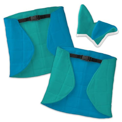 SKIPPI Reversible Blanket and Fly Cover for Hobby Horse - Mint and Blue, Hobby Horse Accessories