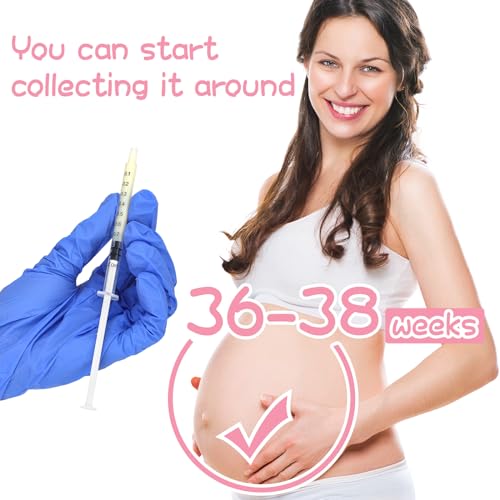 Trelaco 50 Sets 1 Ml Breast Milk Syringes No Needle Colostrum | Sterile Sealed with Caps and Cup, Baby Name Labels, Needle-free Harvesting for Storing Freezing Milk, For Postpartum Moms - size: 1 ml