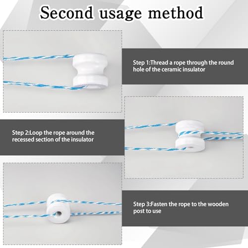 60 Pcs WP36 Corner Post Ceramic Fence Insulator White Circular Donut Electric Porcelain Insulator for Wood Post Wire Fence