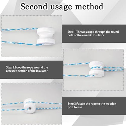 60 Pcs WP36 Corner Post Ceramic Fence Insulator White Circular Donut Electric Porcelain Insulator for Wood Post Wire Fence