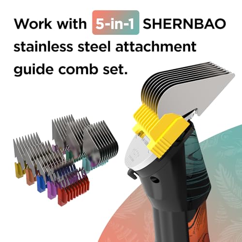 shernbao 5 in 1 Dog Pet Grooming Clipper Blade for Cat Horse Thick Coats