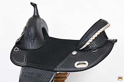 HILASON Western American Leather Trail Barrel Racing Horse Saddle | Treeless for Horses - size: 17 In