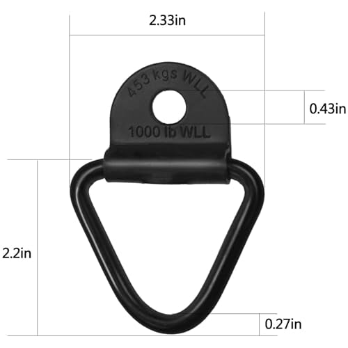 Cargo Tie-Down Anchors,4-Pack Black Steel V-Ring Bolton Trailer Cargo Tie Down,for Trailers,Trucks and Warehouses Replacement for D-Ring Plastic Flush Mount Pan Fitting Tie-Downs - color: V-ring 4-Pack