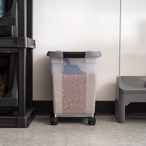 IRIS USA Dog Food Storage Container, Up to 25 lbs, White, Made in USA - color: Dark Gray, size: 25 lbs