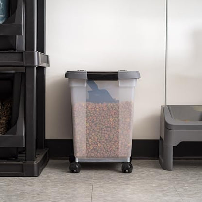 IRIS USA Dog Food Storage Container, Up to 25 lbs, White, Made in USA - color: Dark Gray, size: 25 lbs