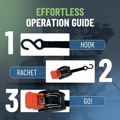 CargoBuckle Mini G3 Retractable Ratchet Straps, 1-in x 6 ft, 2-Pack