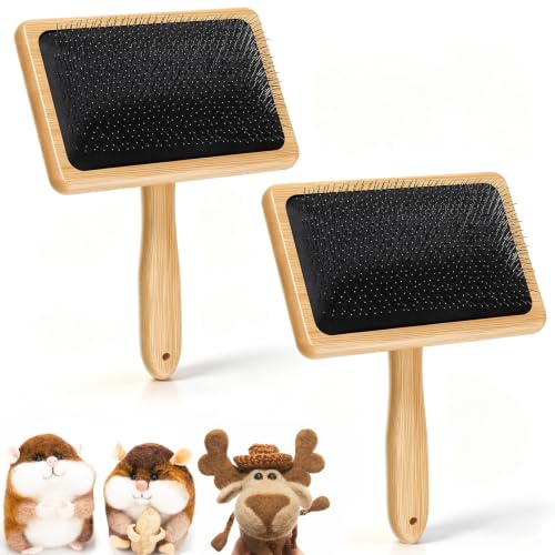 Tessco for you 2 Pcs Extra Large Wool Carder Brush for Needle Felting - color: Black, size: XL, style: Classic