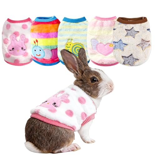 Ultra-Small Pet Winter Clothes, 5-Piece Luxuriously Soft Coral Fleece Set | XXS Size for Guinea Pigs, Rabbits, Ferrets, Tiny Chihuahuas- (XXS: Fits Pets 1-2 lbs) - size: XXS