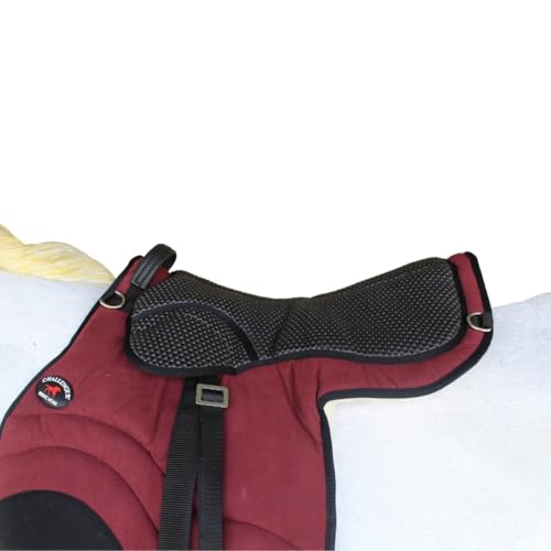 CHALLENGER Horse English Western Trail Fleece Padded Adjustable Bareback Saddle Pad 39TS05 - color: Burgundy