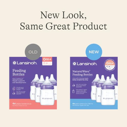 Lansinoh Anti-Colic Baby Bottles, 5 Ounces, 4 Count - style: 5 Ounce, XS Flow, 4 Count