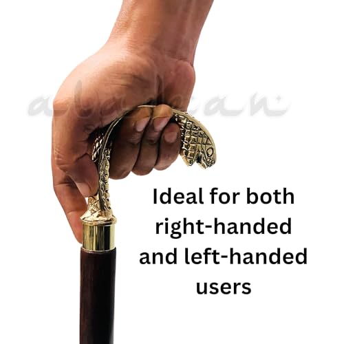 Walking Cane - Handmade,Wooden, Ergonomic, Stylish - Canes for Men, Cane for Women - Elderly Walking Sticks for Seniors, Unique, Wood - style: Cobra Snake Polish