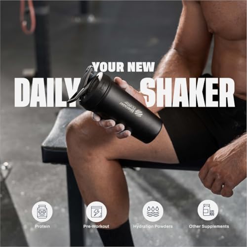 BlenderBottle Sport Flip Stainless Steel Shaker Bottle 24 oz Navy - color: Navy, size: 24 Ounces, style: Flip