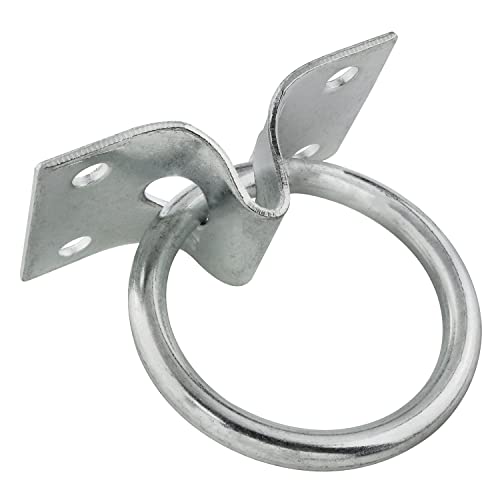 2inch Hitching Ring ZZLZX 2 Set 2-in Hitch Ring with Plate, Wall Mount Hitching Ring Hooks with Screws, Cross Tie Plate with 2inch Cross Tie Ring, International Equestrian Cross Tie Ring