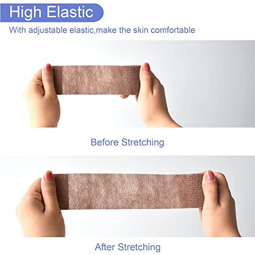 2 Inches Self Adhesive Bandage Wrap Cohesive Wrap, 9 Pack, Brown - color: Brown, size: 2 Inch