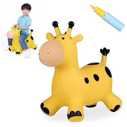 INPANY Bouncy Giraffe Hopper for Toddlers, Gifts Toy for Kid, Pump Included | Eco-Friendly PVC, Low Center Gravity, Cute Cartoon Design, Load 100 Lbs, Learn & Exercise & Active Fun, Gifts for 1-3 Kids - color: Giraffe