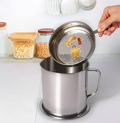 Bacon Grease Container with Strainer 60 oz for Kitchen Saver with Tray - size: 60oz