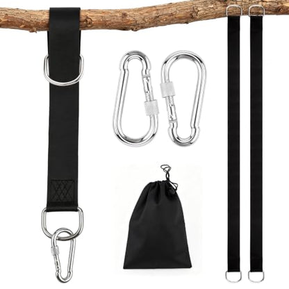 2 PCS Tree Swing Straps Hanging Kit with 2 Carabiners, 160cm / 5.25FT Length Tree Swing Hanging Straps Kit Perfect for Tree Swing Hammocks Punching Bag Gym Bar Chair Seat Outdoor - size: 5.25ft 2PCS