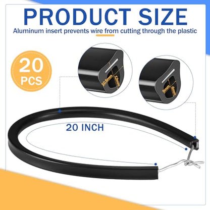 Pushglossy 20 Pcs 20" Electric Fence Underground Wire Insulator Corner Post