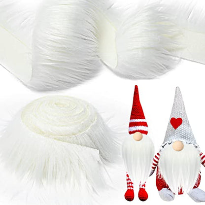 Tatuo 2 X 100 Inch White Fake Fur Fabric for Crafts Sewing DIY - color: White, size: 2 x 100 Inch
