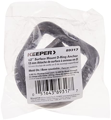 Keeper 89317 1/2" Weld-On Surface Mount D-Ring Anchor - size: 1 Count (Pack of 1)
