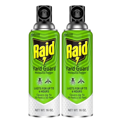 Raid Yard Guard Mosquito Fogger for Outdoor Yard Patio Deck and Garden Mosquito Control Aerosol Spray 16 Ounce (Pack of 2) - size: 16 Ounce (Pack of 2)