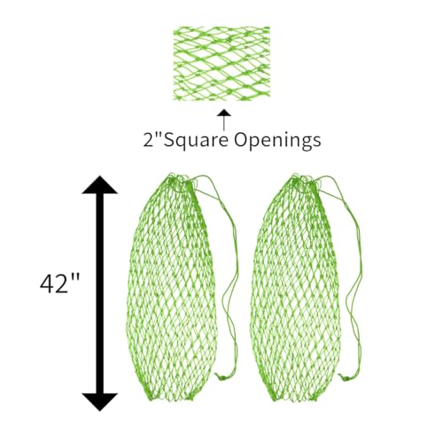 Derby Originals Large 42" Premium Poly Superior 2" Hole Slow Feed Horse Hay Net (42", Green Apple) (71-9193-GRA-42IN) - color: Green Apple
