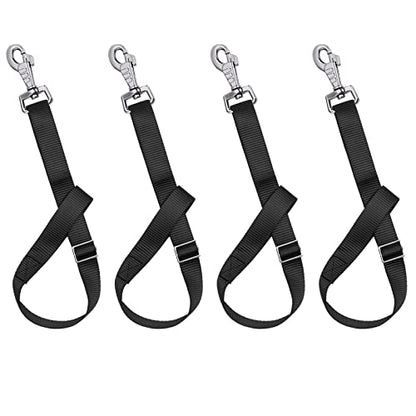 Rosemarie Horse Bucket Strap Hangers,Horse Suppliers Adjustable Nylon Straps up to 700 lbs for Hay Nets, Water Buckets,Hanging-Pratical and Easy Use(4 Pack) (Black) - color: Black