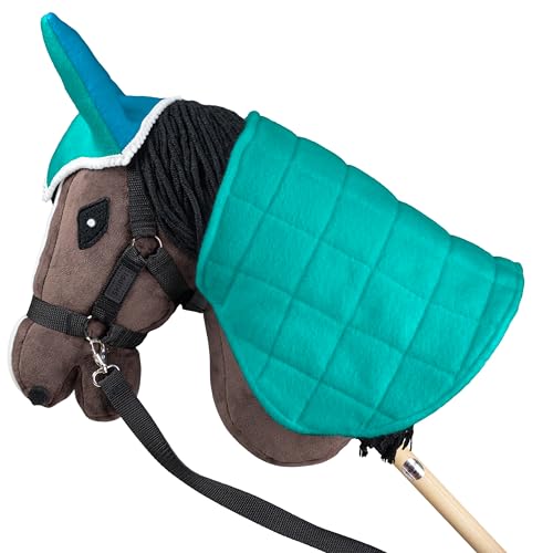 SKIPPI Reversible Blanket and Fly Cover for Hobby Horse - Mint and Blue, Hobby Horse Accessories