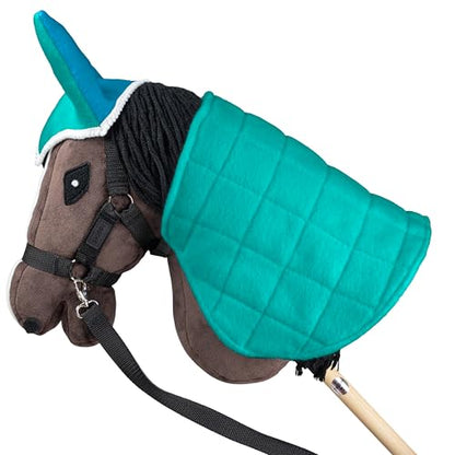 SKIPPI Reversible Blanket and Fly Cover for Hobby Horse - Mint and Blue, Hobby Horse Accessories