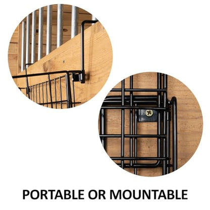 EASY-UP 24" Collapsible Basket and Tack Rack | The Ultimate Tack Room Organizer for Every Equestrian | Color Black