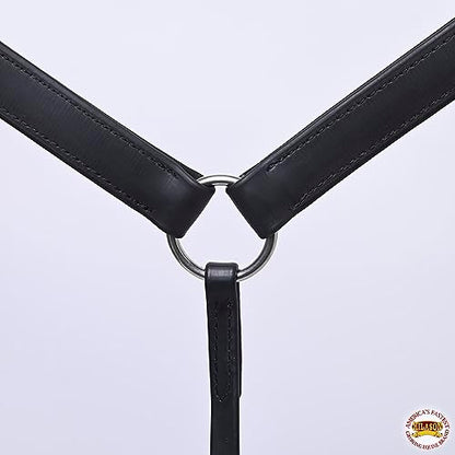 HILASON Western Horse Biothane Leather Breast Collar Tack - color: Black.