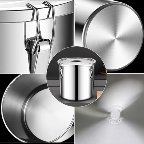 stainless steel food storage containers with lids lock clips airtight container large airtight for rice flour sugar grain coffee bean storage containers Kitchen jar (1.59gal/6L) - size: 1.59gal