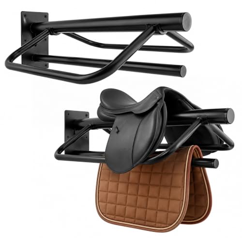 2Pcs Saddle Rack with Pad Bar,Detachable Saddle Stand for Horse Tack Storage