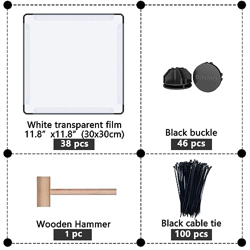 DINMO 38 Panels Bunny Playpen with Floor, Plastic, 61.2"L x 24.8"W x 24.8"H - style: Plastic-38 panels