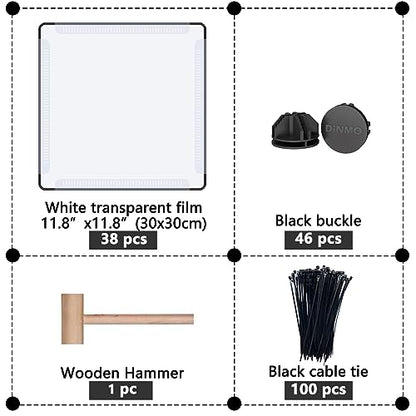 DINMO 38 Panels Bunny Playpen with Floor, Plastic, 61.2"L x 24.8"W x 24.8"H - style: Plastic-38 panels