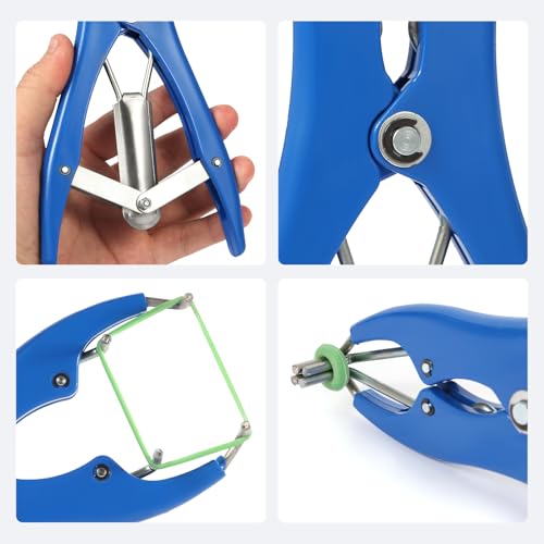 Humane Livestock Banding Kit - Professional Elastrator Tool with 100 High-Elasticity Bands for Goats, Lambs, Calves - Safe, Quick & Stress-Free Animal Management Solution