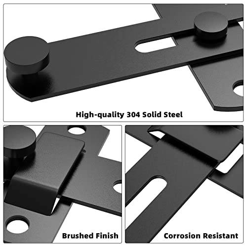 L'aimefois 180 Degree Flip Sliding Barn Door Lock for Privacy (2pcs - color: Black
