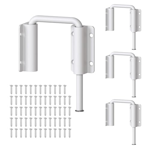 Sliding Door Loop Lock Latch, 2-3/8 Inch Barn Door Lock White 4PC - color: White-4 Pcs