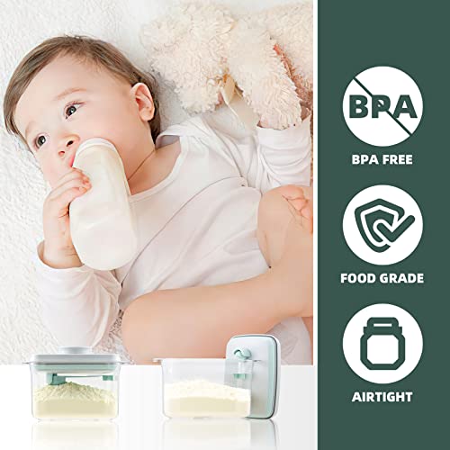 Baby Formula Container, 11oz Airtight Milk Powder Dispenser with Pop Lid | 1000ml Home Storage Holder with 5g Scoop, Scraper, and BPA-Free AS Body for Baby Feeding, Daycare, Overnight Stays and Travel - color: 11 oz - Clear