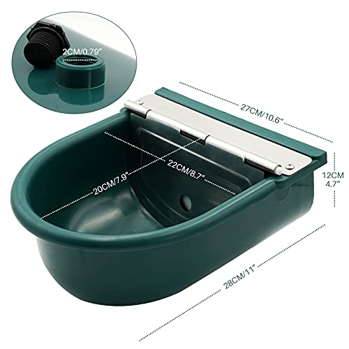 MINYULUA Automatic Waterer Bowl Large Horse Waterer with Float Valve - color: dark green