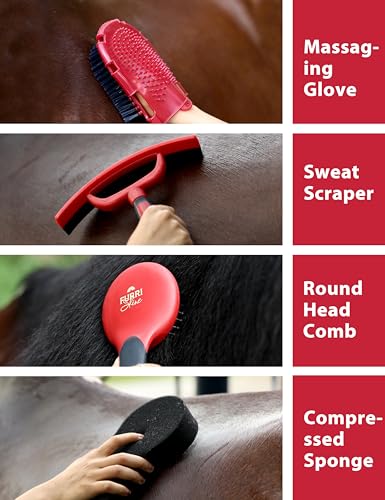 11-Piece Horse Grooming Kit with Waterproof Tote Shadowberry - color: Shadowberry