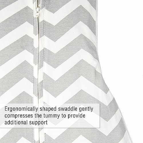 Woombie Grow with Me Baby Swaddle, Convertible Swaddle Fits Babies 0-9 Months, Expands to Wearable Blanket for Babies up to 18 Months, Sleepy Grey Chevron - color: Sleepy Grey Chevron, style: Grow With Me