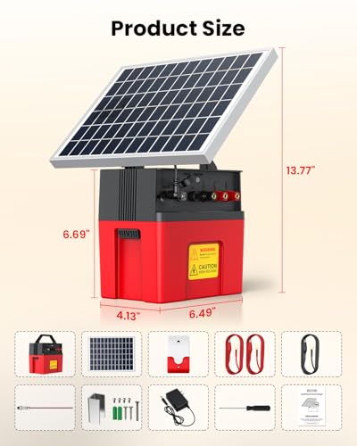 Solar Fence Charger 1.2J 20 Mile Dual Power Fence Energizer