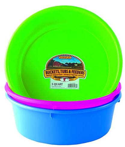 Little Giant® Plastic Utility Pan | Feed Pan | Durable & Versatile Livestock Feeding Bucket | Made in USA | 5 Quart | Berry Blue - color: Berry Blue, size: 5 Quart