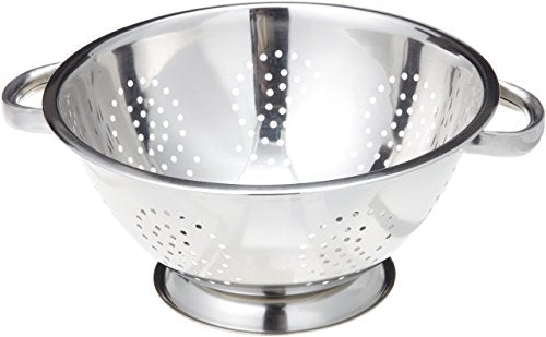 EXCELSTEEL Heavy Duty Stainless Steel Colander 5 Qt | Easy Grip Handles | Self-Draining Base | Mirror Polished | Dishwasher Safe | Pack of 1 - size: 5 Qt (Pack of 1)